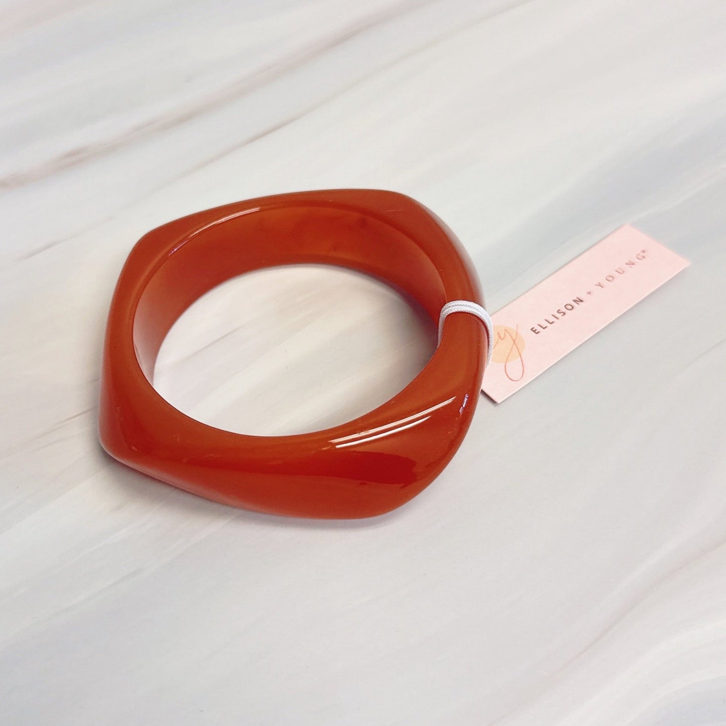 Retro Sculpted Square Resin Bangle - Premium variable from Tooksie - Just $13.99! Shop now at Tooksie