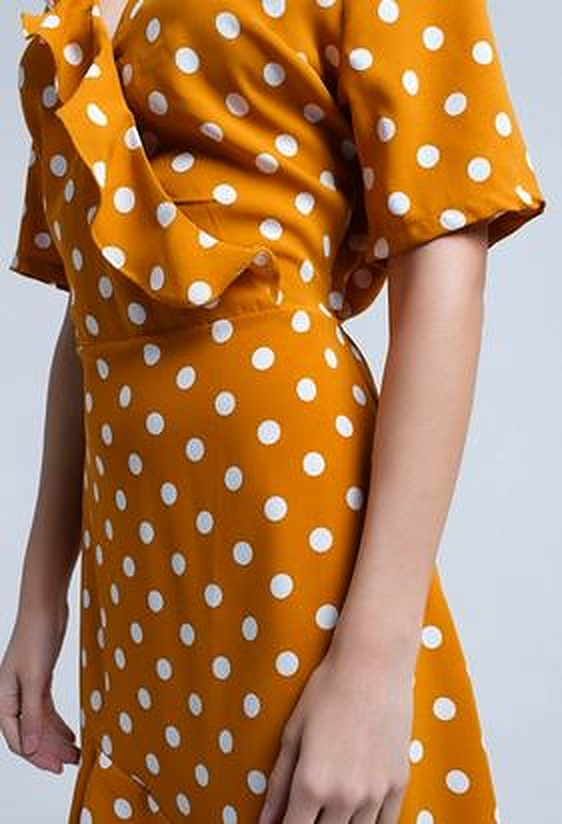 Mustard Polka Dot Dress - Premium variable from Tooksie - Just $41.99! Shop now at Tooksie
