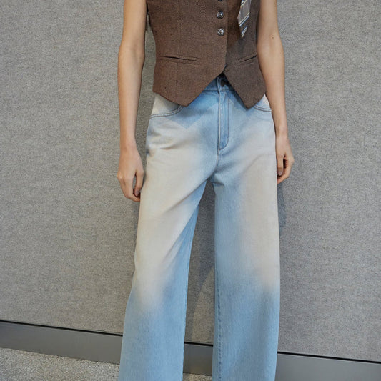 Washed Spray Colored Wide Leg Jeans - Premium variable from Tooksie - Just $115.99! Shop now at Tooksie
