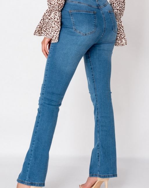 Split Hem Flared Jeans - Premium variable from Tooksie - Just $32.99! Shop now at Tooksie