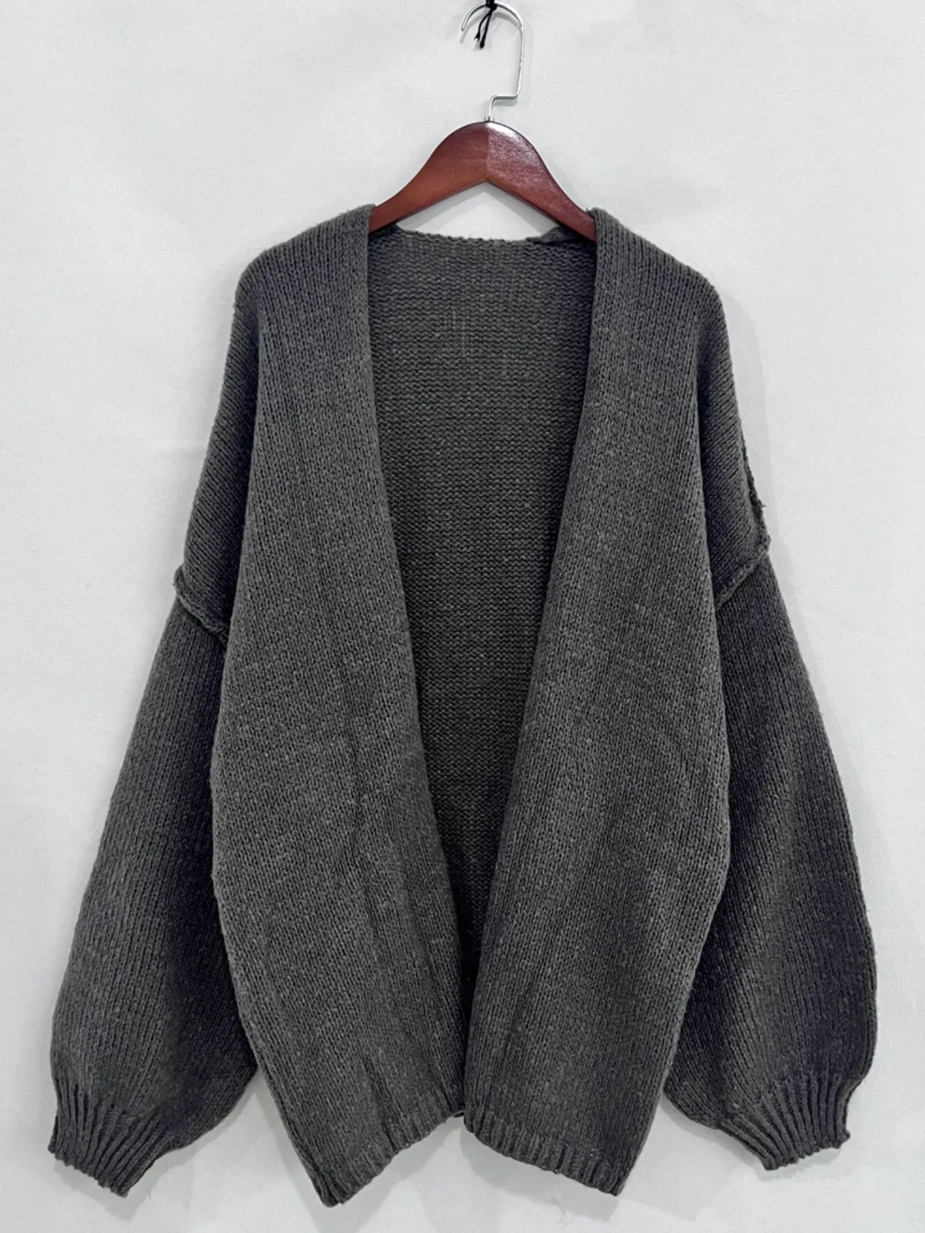 Open Front Dropped Shoulder Cardigan - Premium variable from Tooksie - Just $44.99! Shop now at Tooksie