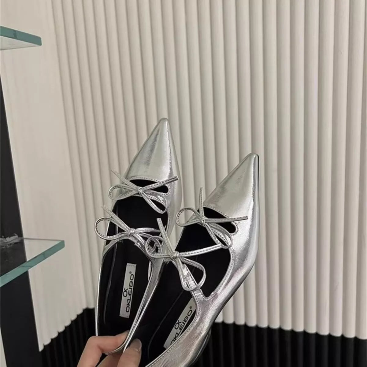 Bow Pointed Toe Flats - Premium variable from Tooksie - Just $62.99! Shop now at Tooksie