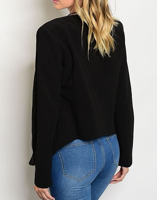 Black Open Front Blazer - Premium variable from Tooksie - Just $23.99! Shop now at Tooksie