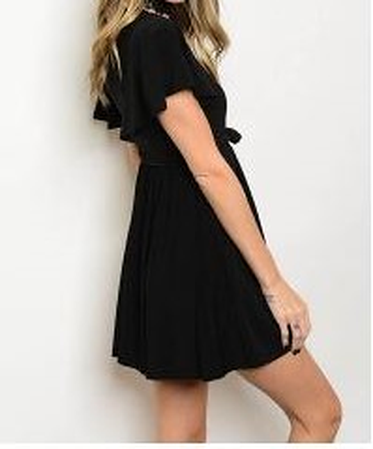 Black Flutter Sleeve Dress - Premium variable from Tooksie - Just $24.99! Shop now at Tooksie