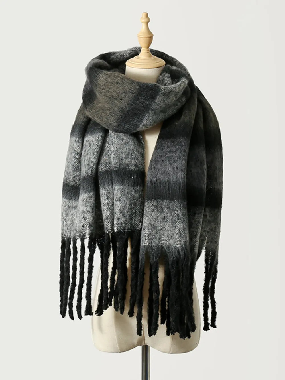 Fringe Color Block Scarf - Premium variable from Tooksie - Just $19.99! Shop now at Tooksie