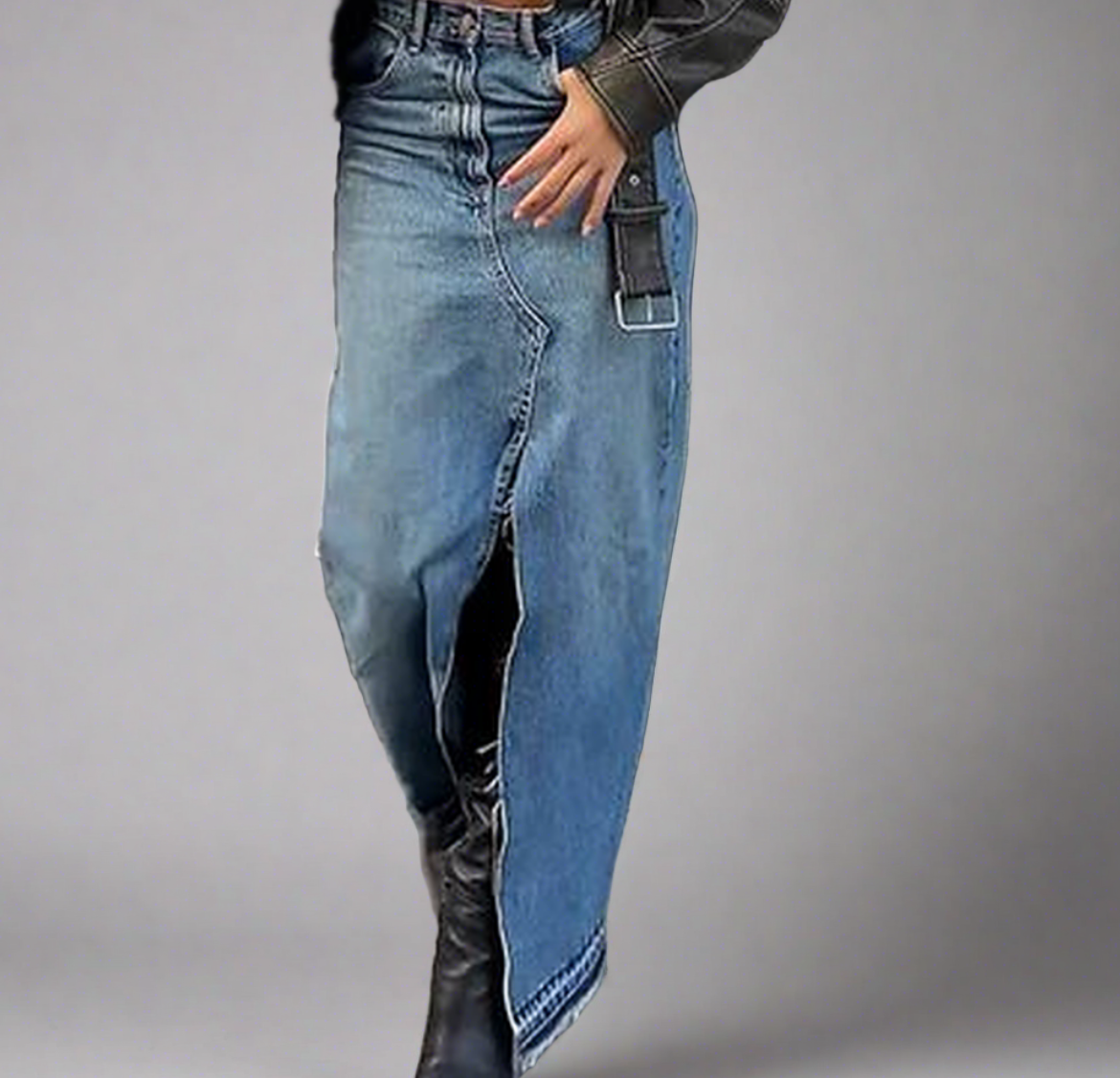 Denim Maxi Skirt - Premium variable from Tooksie - Just $39.99! Shop now at Tooksie