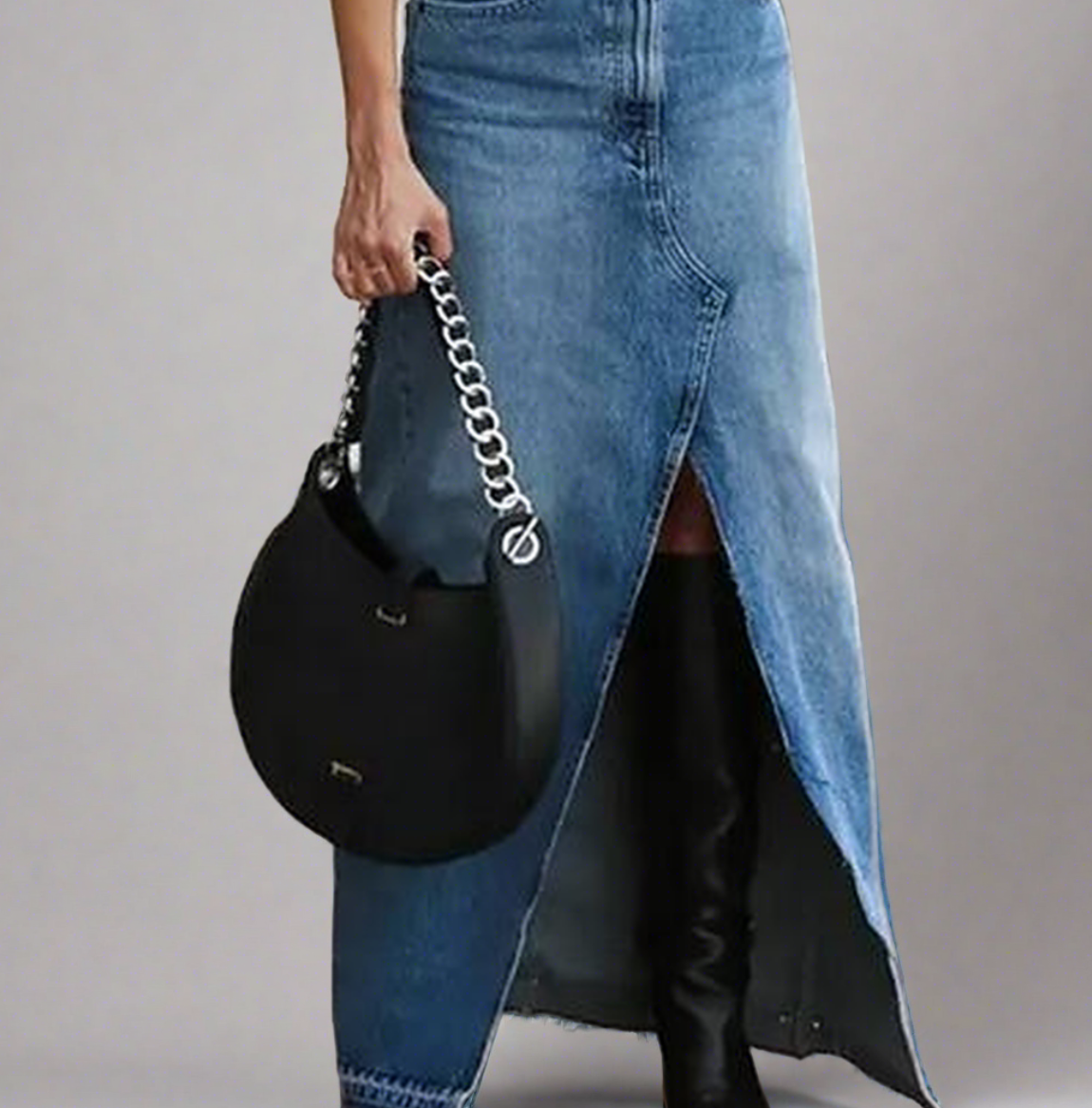 Denim Maxi Skirt - Premium variable from Tooksie - Just $39.99! Shop now at Tooksie