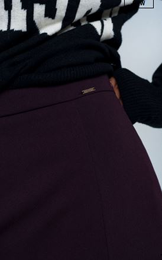 Aubergine Ruffle Pencil Skirt - Premium variable from Tooksie - Just $44.99! Shop now at Tooksie
