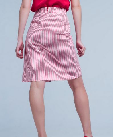 Striped Midi Skirt - Premium variable from Tooksie - Just $21.99! Shop now at Tooksie