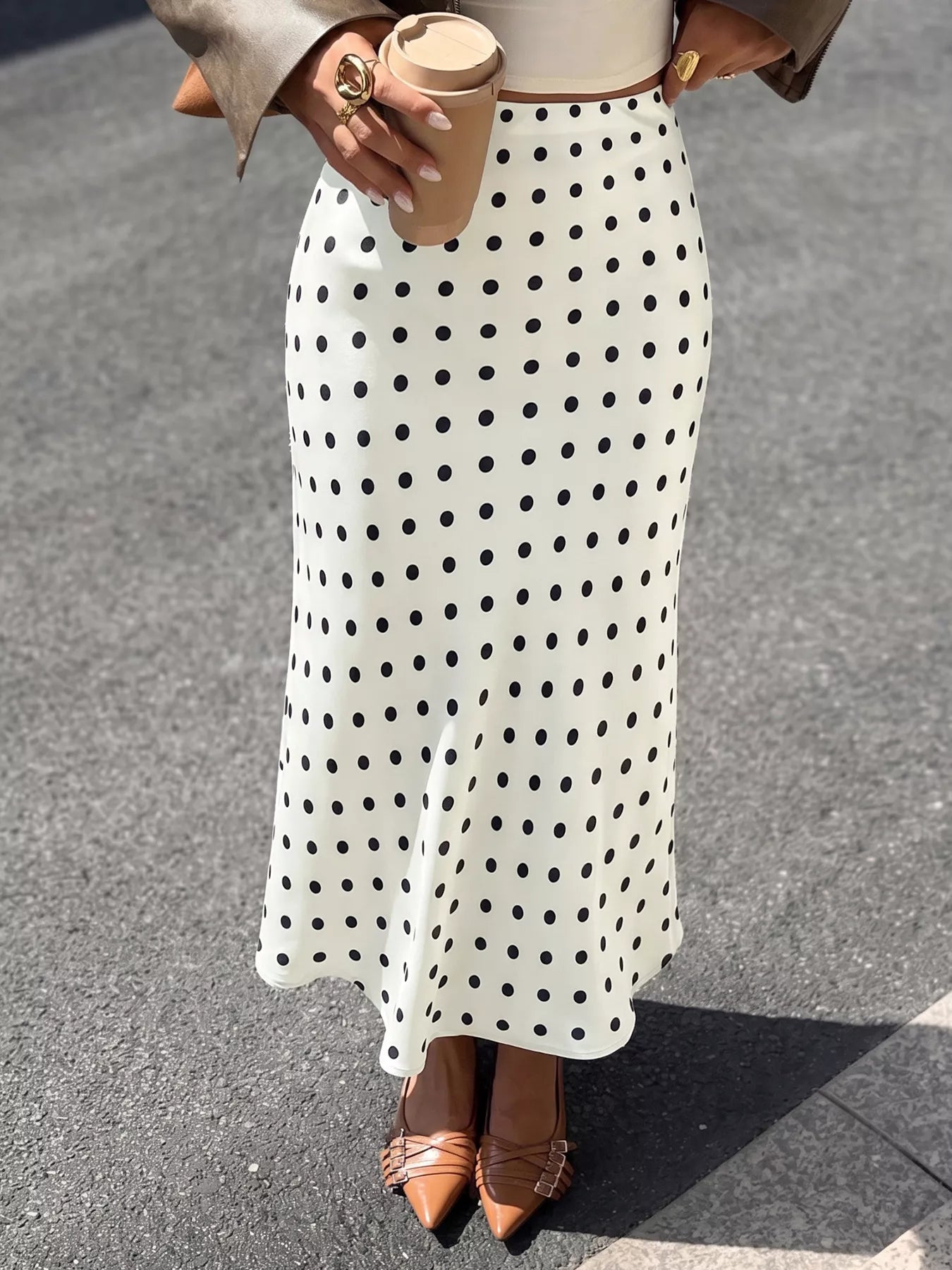 Polka Dot Midi Skirt - Premium variable from Tooksie - Just $33.99! Shop now at Tooksie
