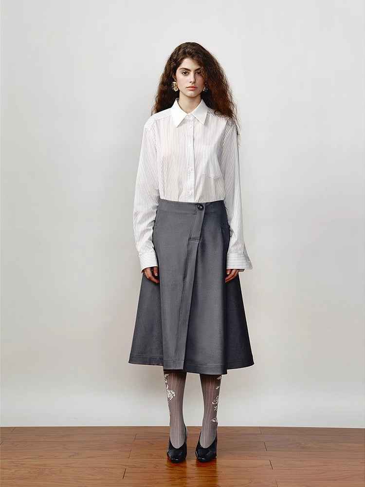 Classic Striped Shirt - Premium Women's Fashion - Women's Clothing - Blouses & Shirts from Tooksie - Just $53.99! Shop now at Tooksie