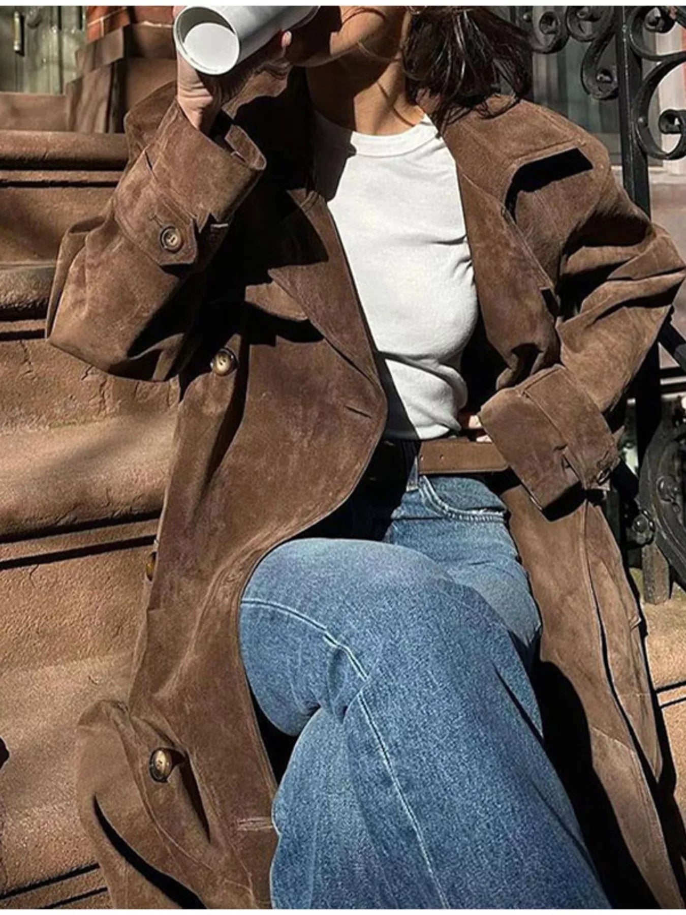 Soft Touch Double Breasted Trench Coat - Premium variable from Tooksie - Just $93.99! Shop now at Tooksie