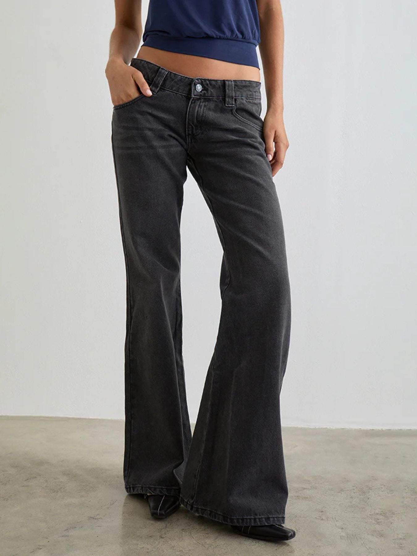 Low Rise Flare Jeans - Premium variable from Tooksie - Just $43.99! Shop now at Tooksie