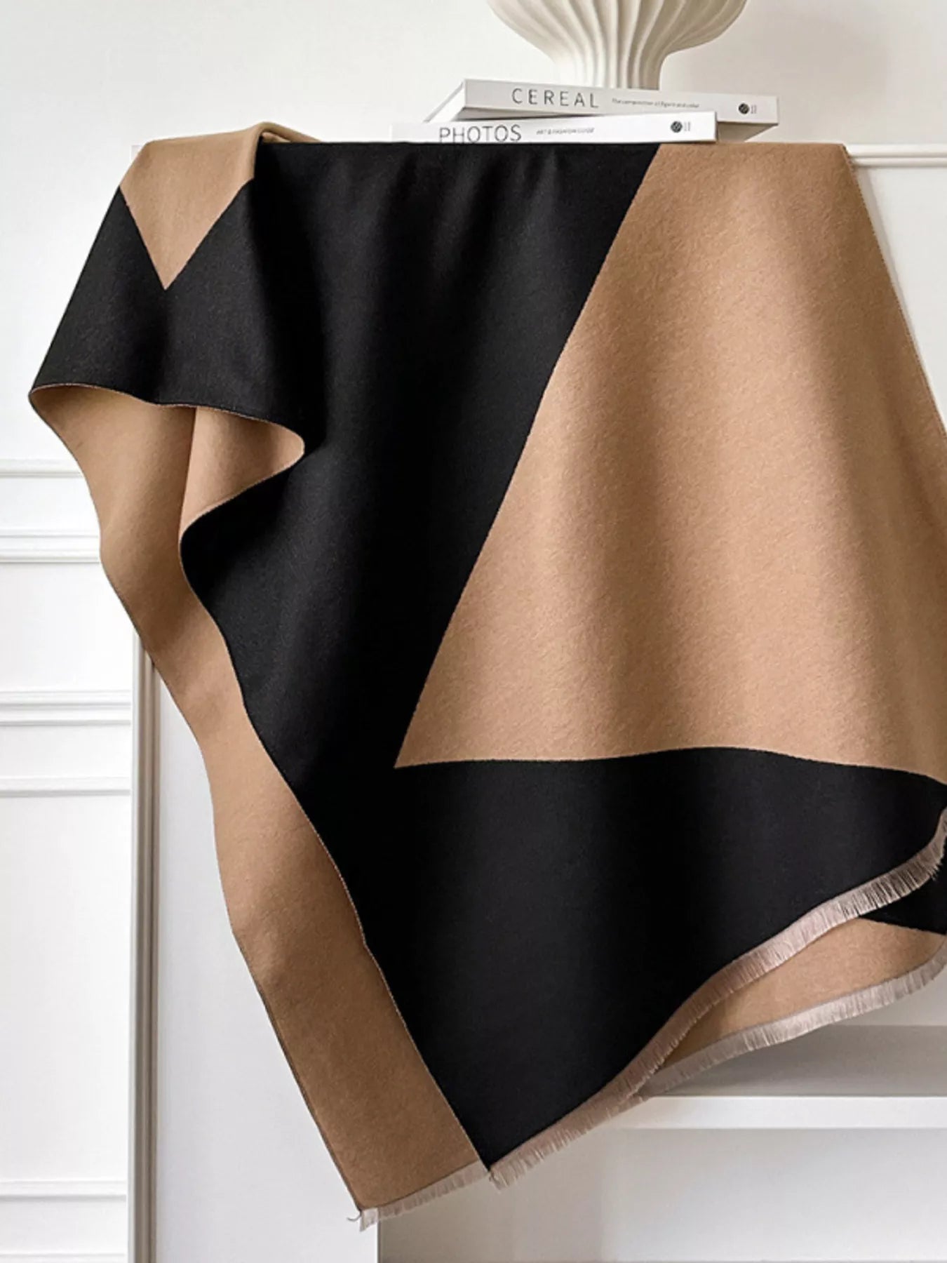 Color Block Raw Hem Scarf - Premium variable from Tooksie - Just $23.99! Shop now at Tooksie