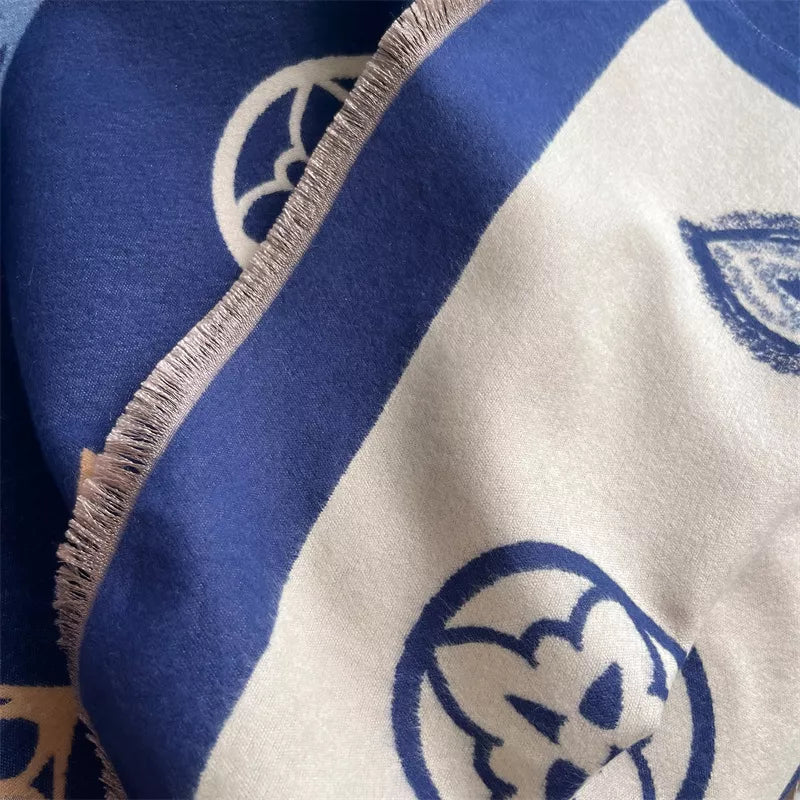 Patterned Raw Hem Scarf - Premium variable from Tooksie - Just $28.99! Shop now at Tooksie