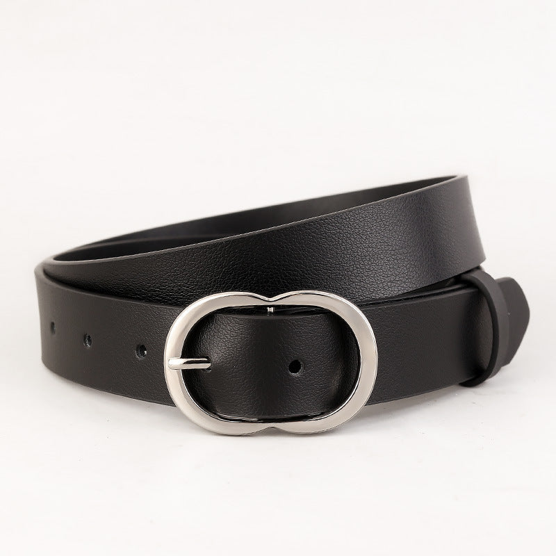 Skinny Belt with Oval Buckle - Premium variable from Tooksie - Just $42.99! Shop now at Tooksie