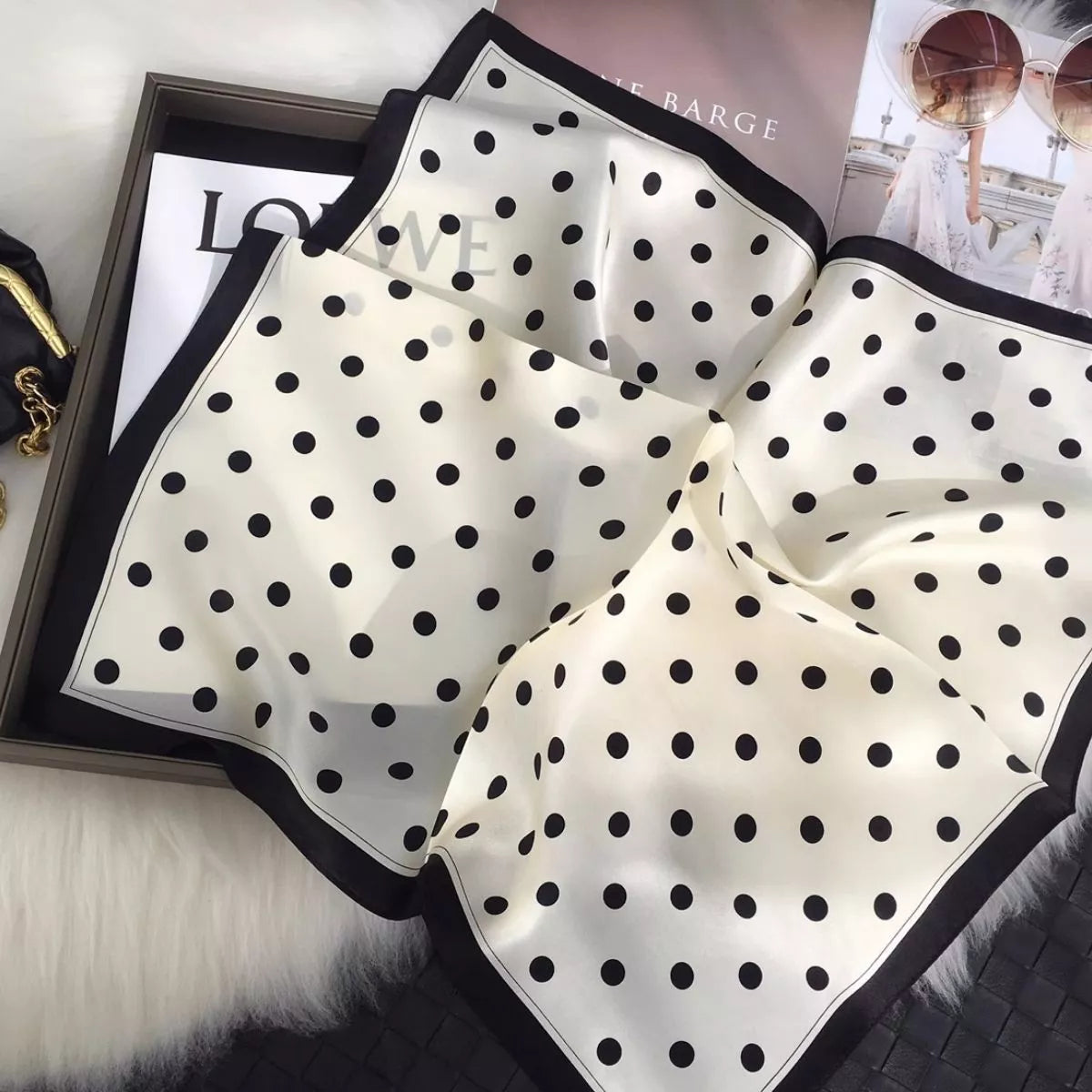 Polka Dot Silk Scarf - Premium variable from Tooksie - Just $21.99! Shop now at Tooksie