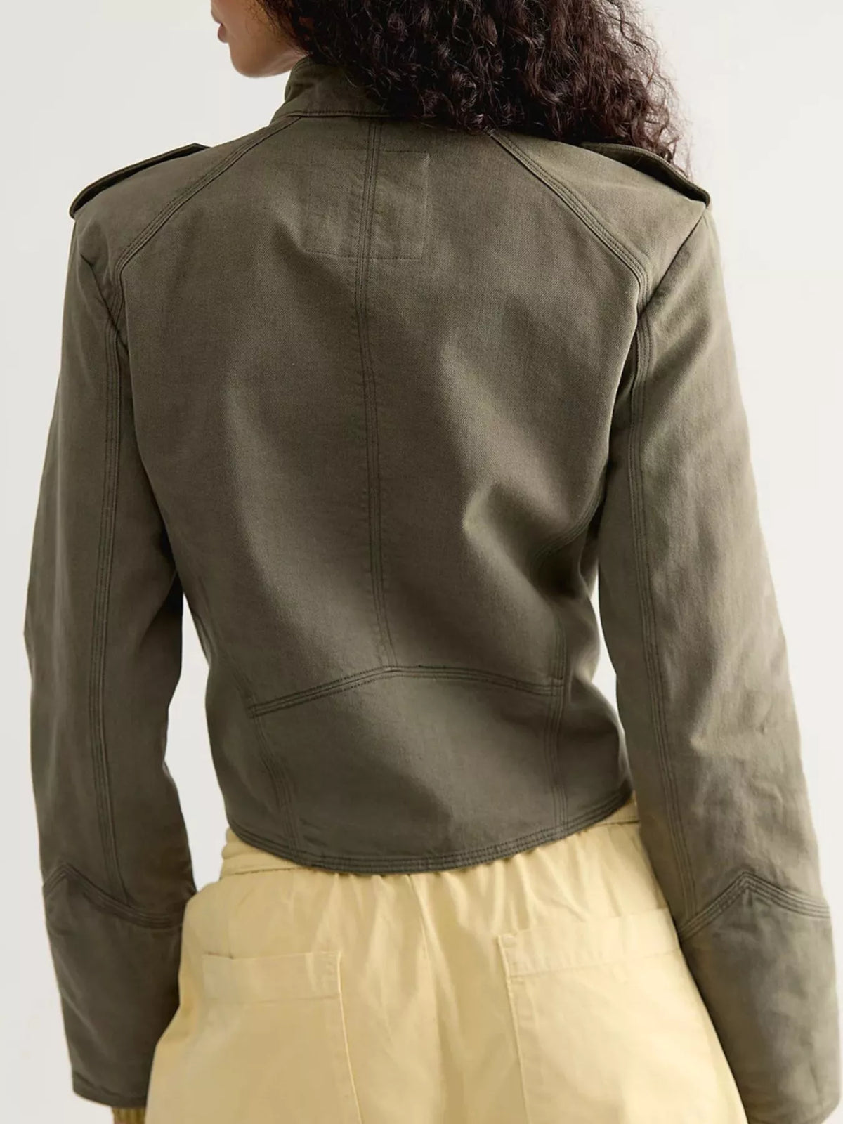 Cropped Military-Inspired Jacket - Premium variable from Tooksie - Just $81.99! Shop now at Tooksie