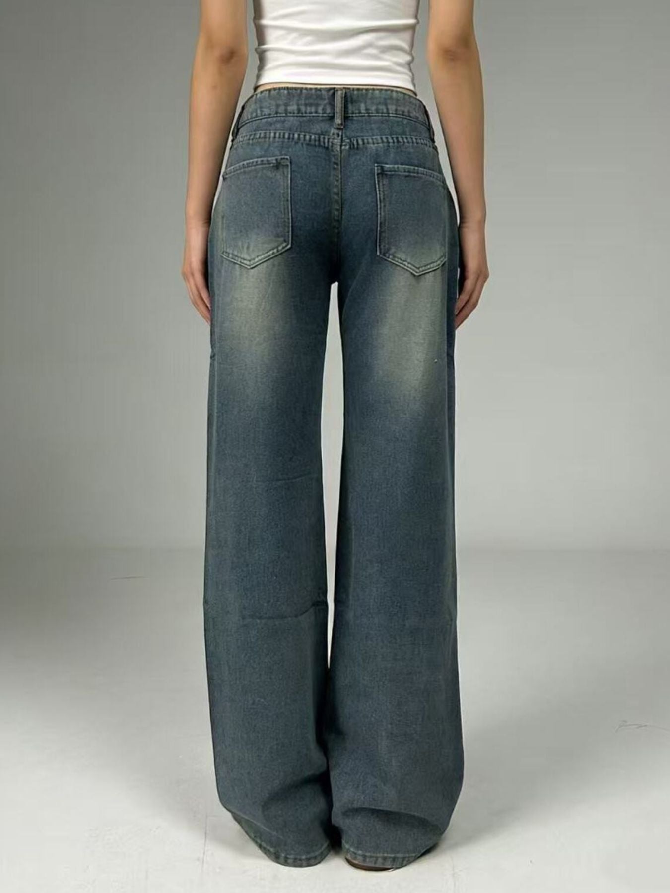 Vintage Wash Wide Leg Jeans - Premium variable from Tooksie - Just $40.99! Shop now at Tooksie
