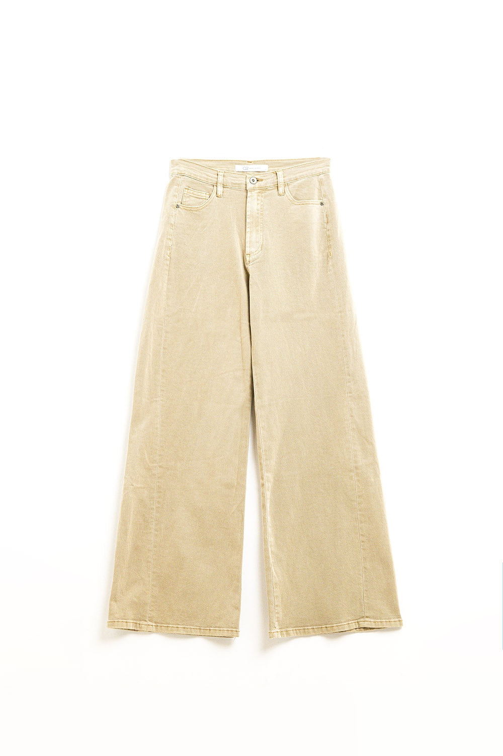 Beige Washed Wide Fit Jeans - Premium variable from Tooksie - Just $89.90! Shop now at Tooksie