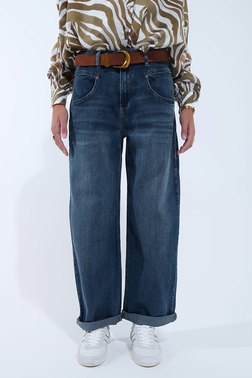 Relaxed WideLeg Vintage Wash Jeans - Premium  from Q2 - Just $79.90! Shop now at Tooksie