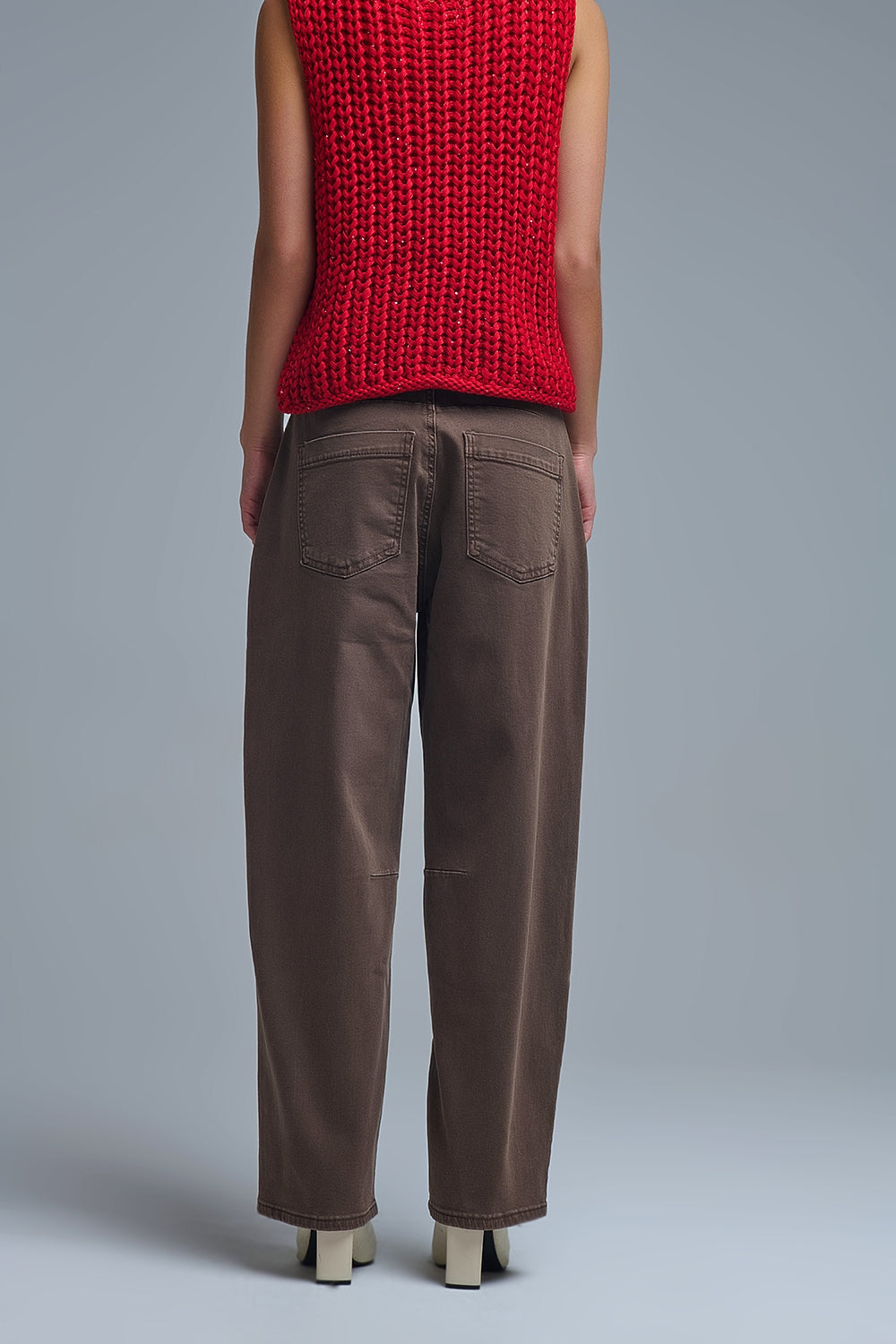 Brown Barrel Leg Jeans - Premium variable from Tooksie - Just $74.90! Shop now at Tooksie