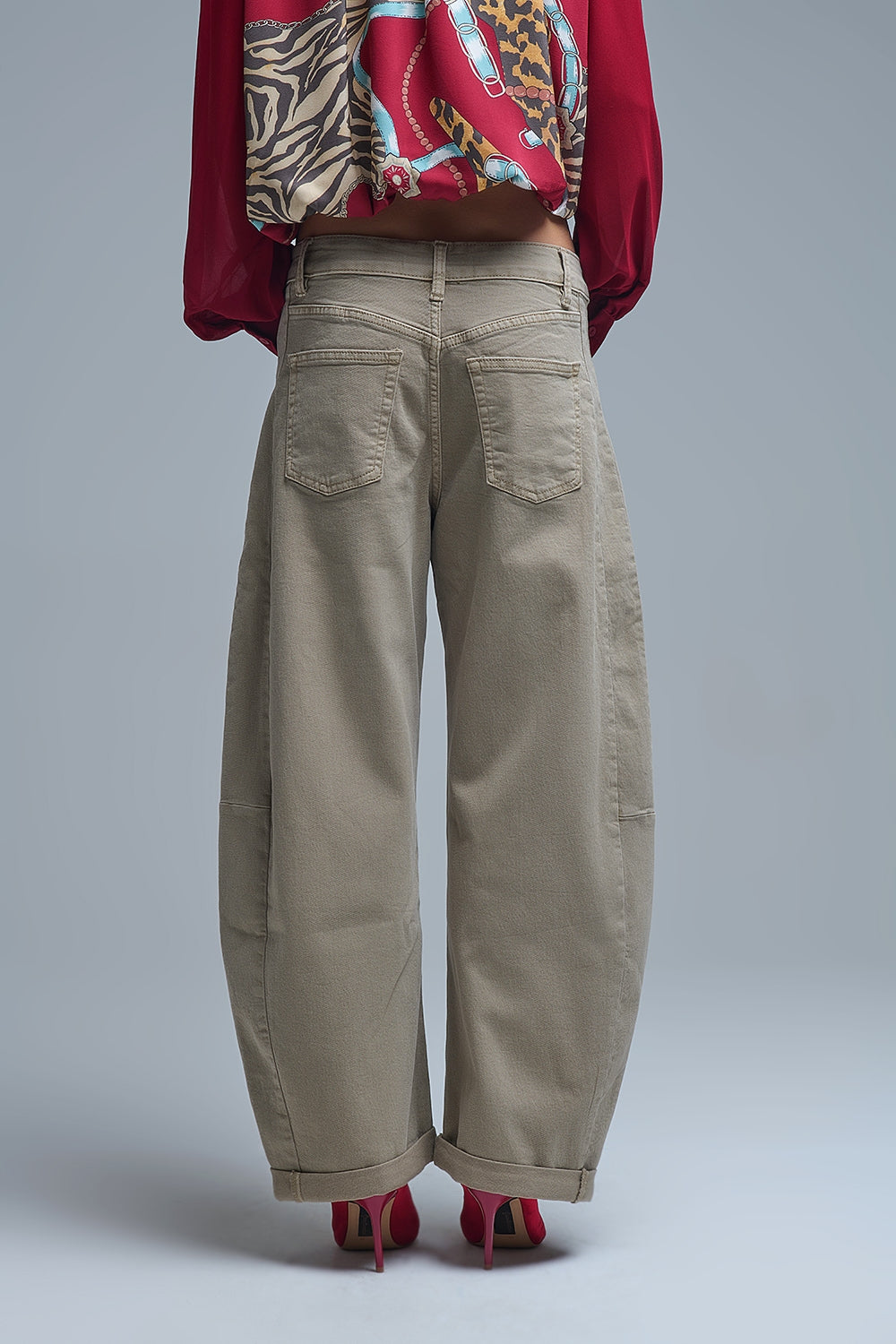 Beige Barrel Jeans - Premium variable from Tooksie - Just $79.90! Shop now at Tooksie