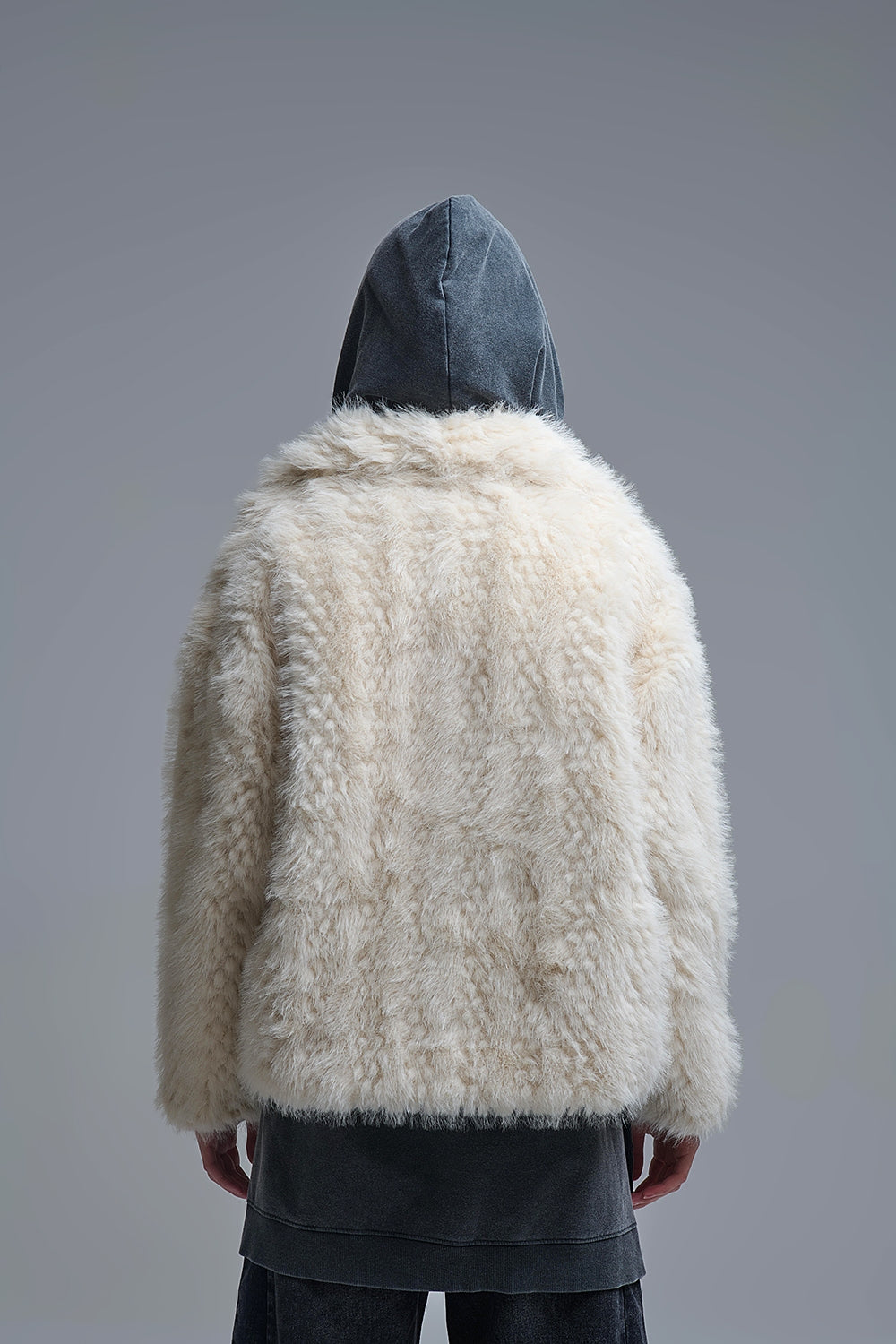 Beige Faux Fur Jacket - Premium variable from Tooksie - Just $129.90! Shop now at Tooksie
