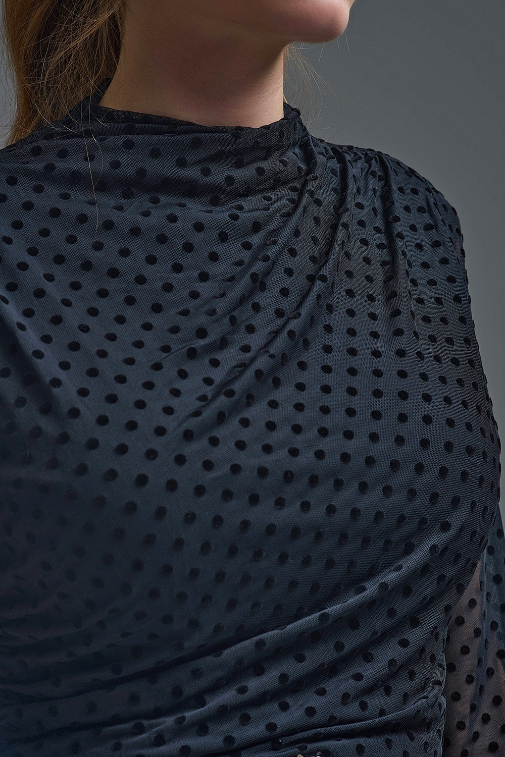 Black Sheer Polka Dot Midi Dress - Premium variable from Tooksie - Just $84.90! Shop now at Tooksie