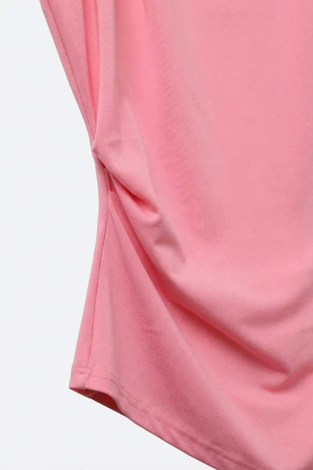 Pink Draped Sleeveless Asymmetric Top - Premium variation from Tooksie - Just $54.90! Shop now at Tooksie