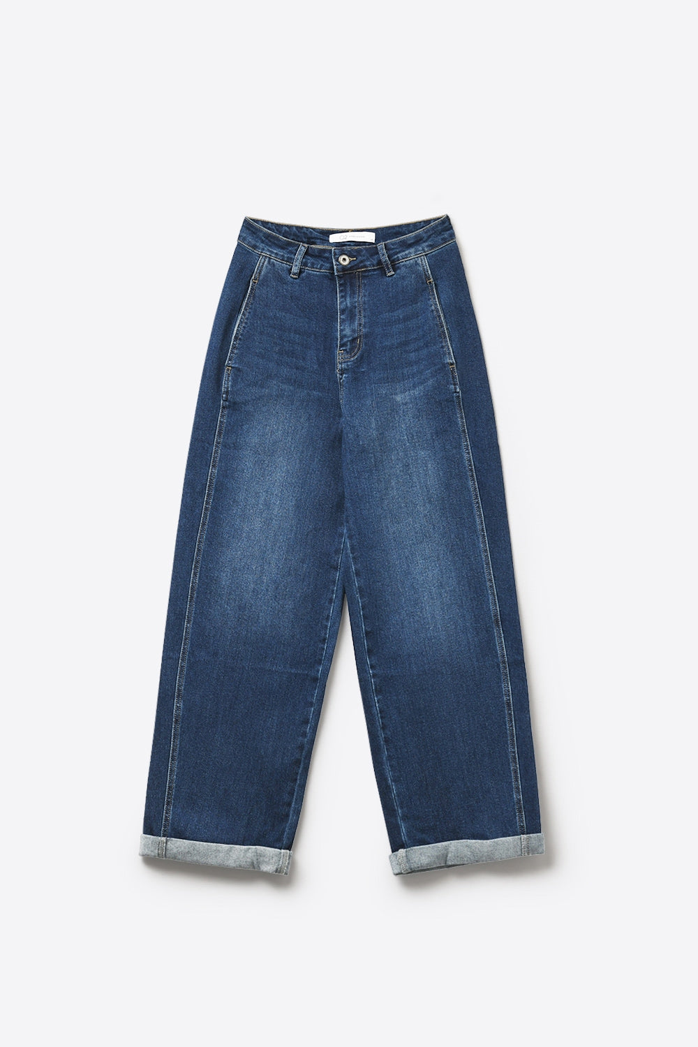 Dark Wash Blue Wide Leg Jeans With Side Pockets - Premium variable from Tooksie - Just $89.90! Shop now at Tooksie