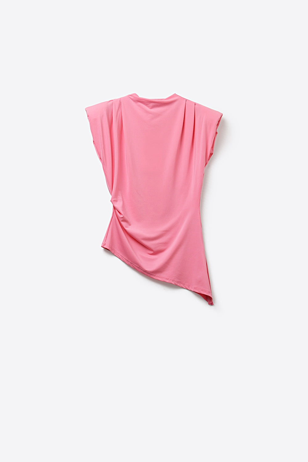 Pink Draped Sleeveless Asymmetric Top - Premium variation from Tooksie - Just $54.90! Shop now at Tooksie