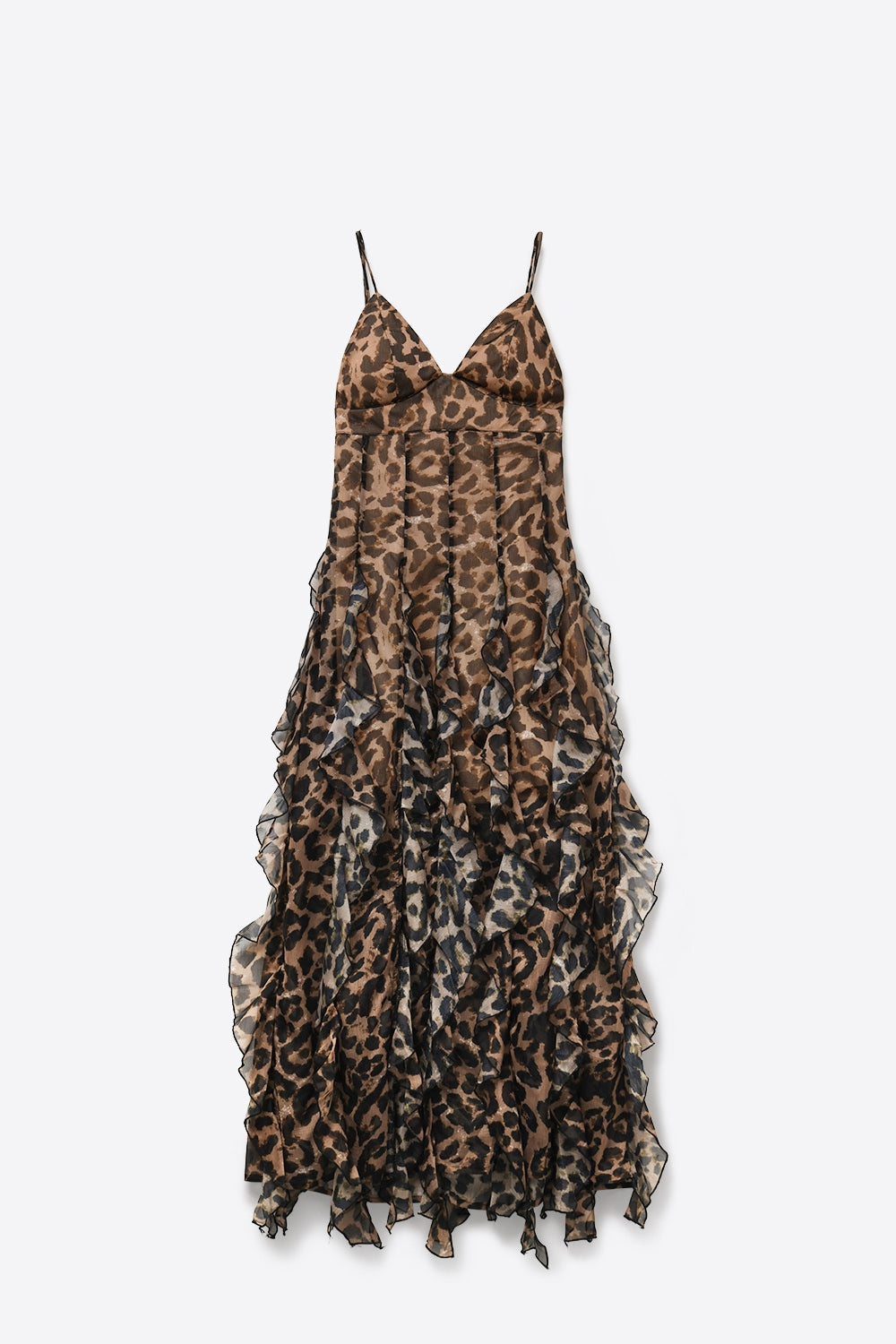 Brown Leopard  Print Chiffon Maxi Dress - Premium variable from Tooksie - Just $99.90! Shop now at Tooksie
