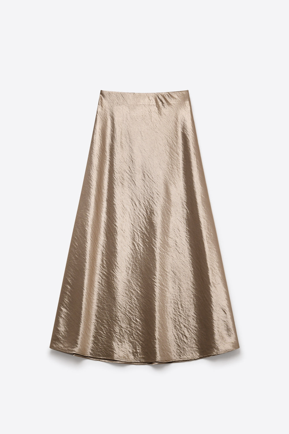 Beige Satin Bias Cut Midi Skirt - Premium variable from Tooksie - Just $69.90! Shop now at Tooksie