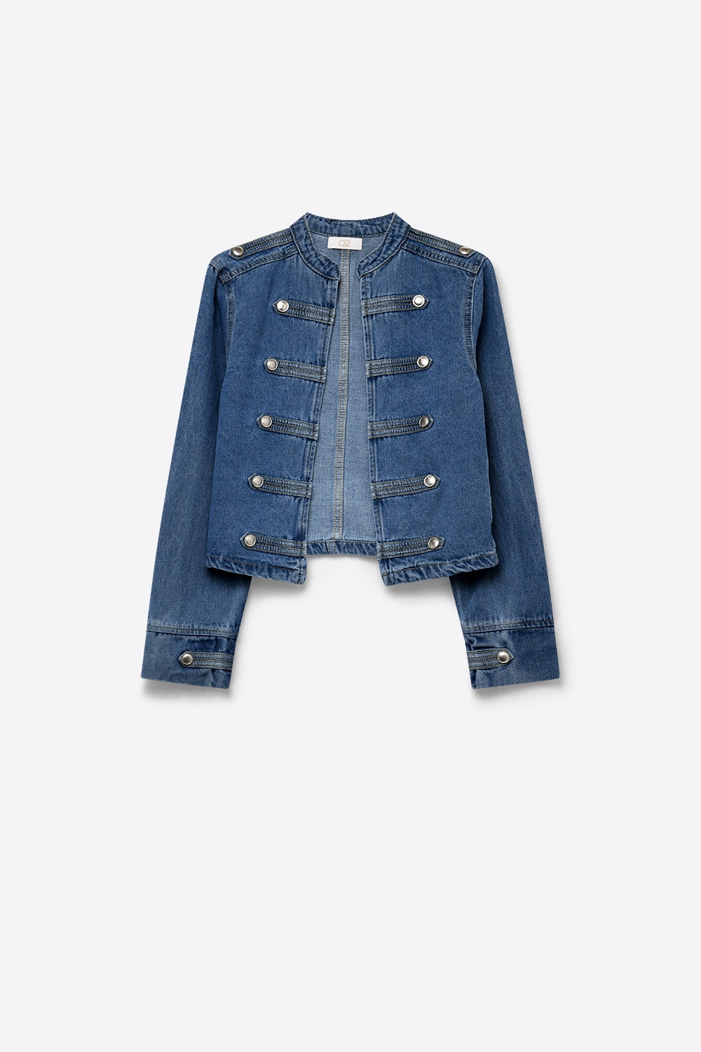 Denim Military Cropped Jacket - Premium simple from Tooksie - Just $104.90! Shop now at Tooksie
