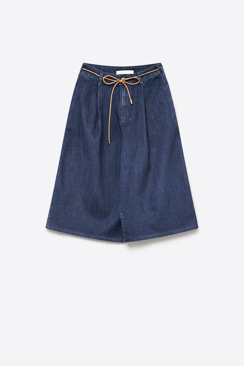 Wide-Leg Denim Culottes with Tie Belt - Premium variable from Tooksie - Just $74.90! Shop now at Tooksie
