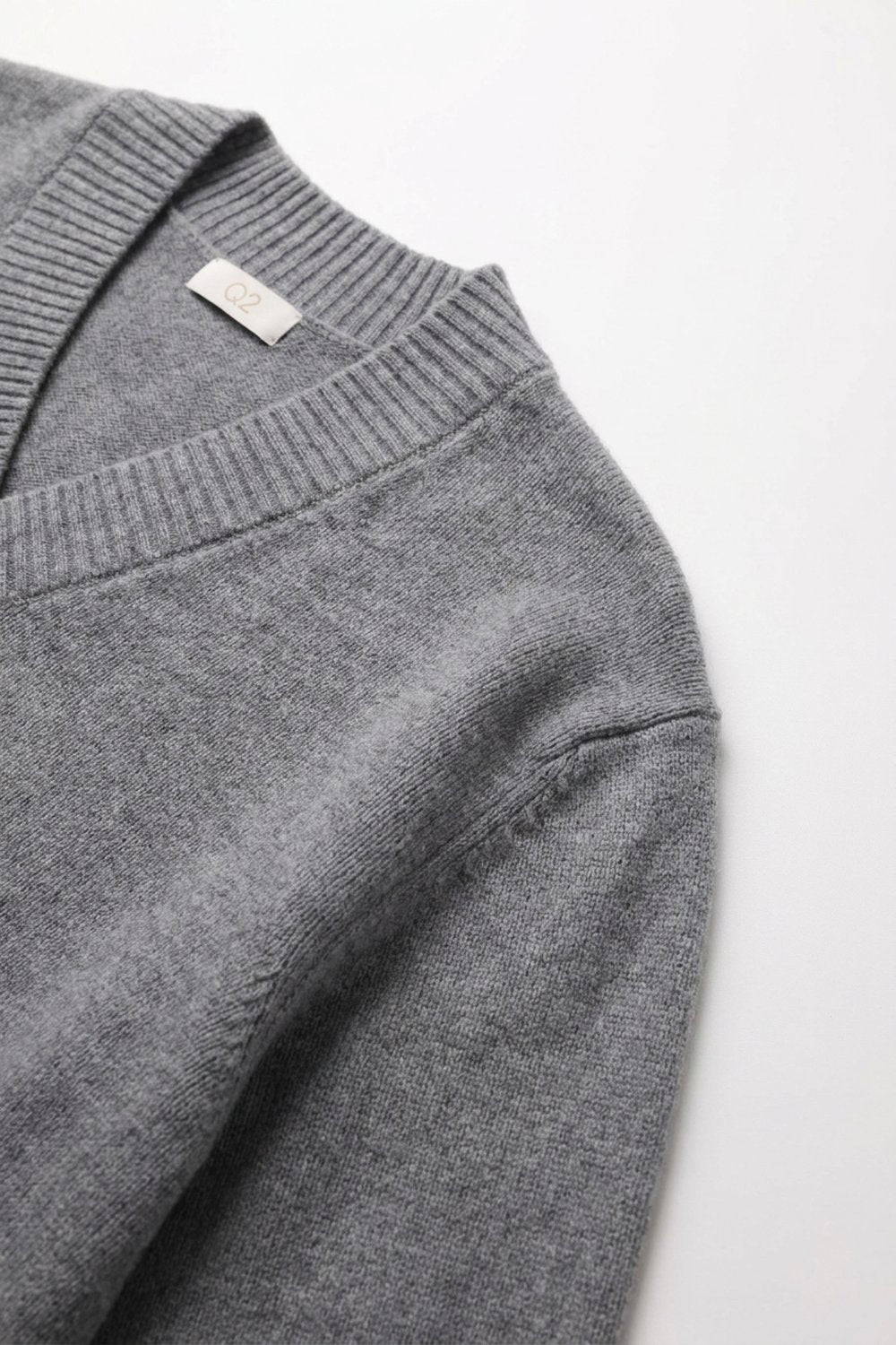 Grey V-Neck Sweater - Premium simple from Tooksie - Just $64.90! Shop now at Tooksie
