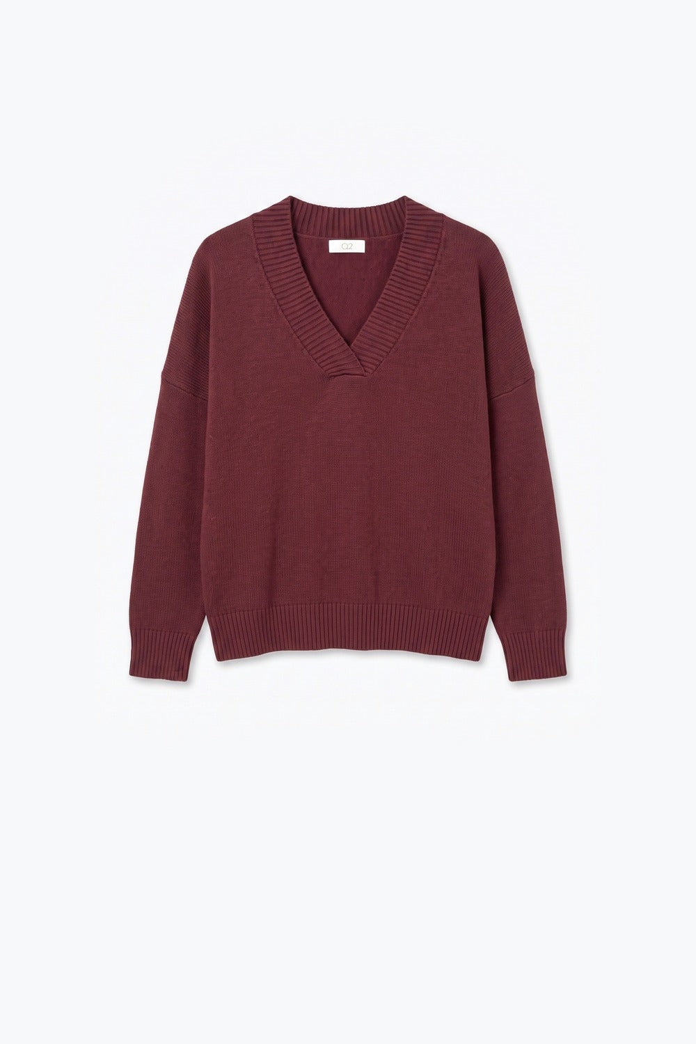 Burgundy V-Neck Sweater - Premium simple from Tooksie - Just $64.90! Shop now at Tooksie