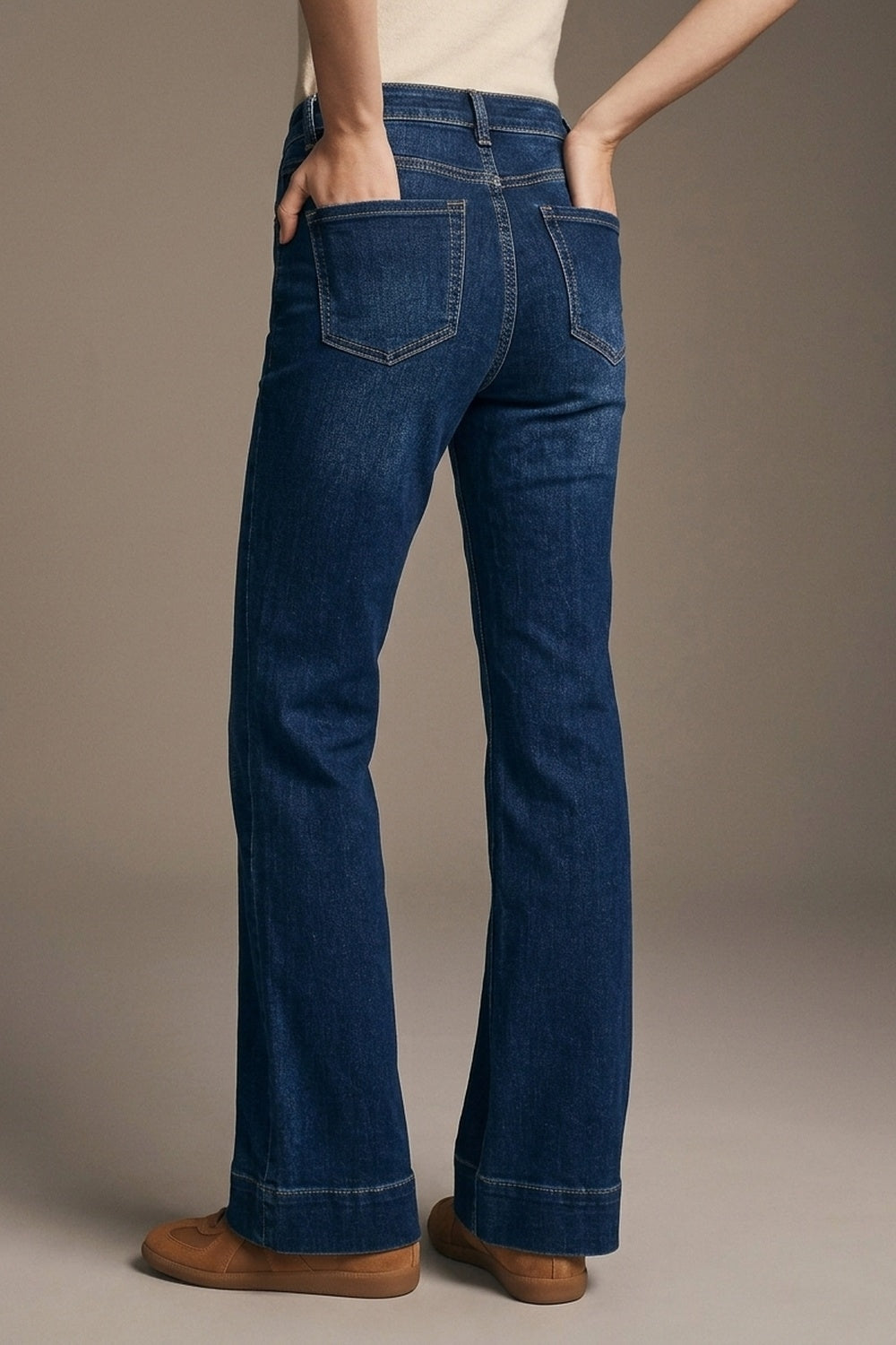 Dark Blue High Waisted Flare Jeans - Premium variable from Tooksie - Just $79.90! Shop now at Tooksie