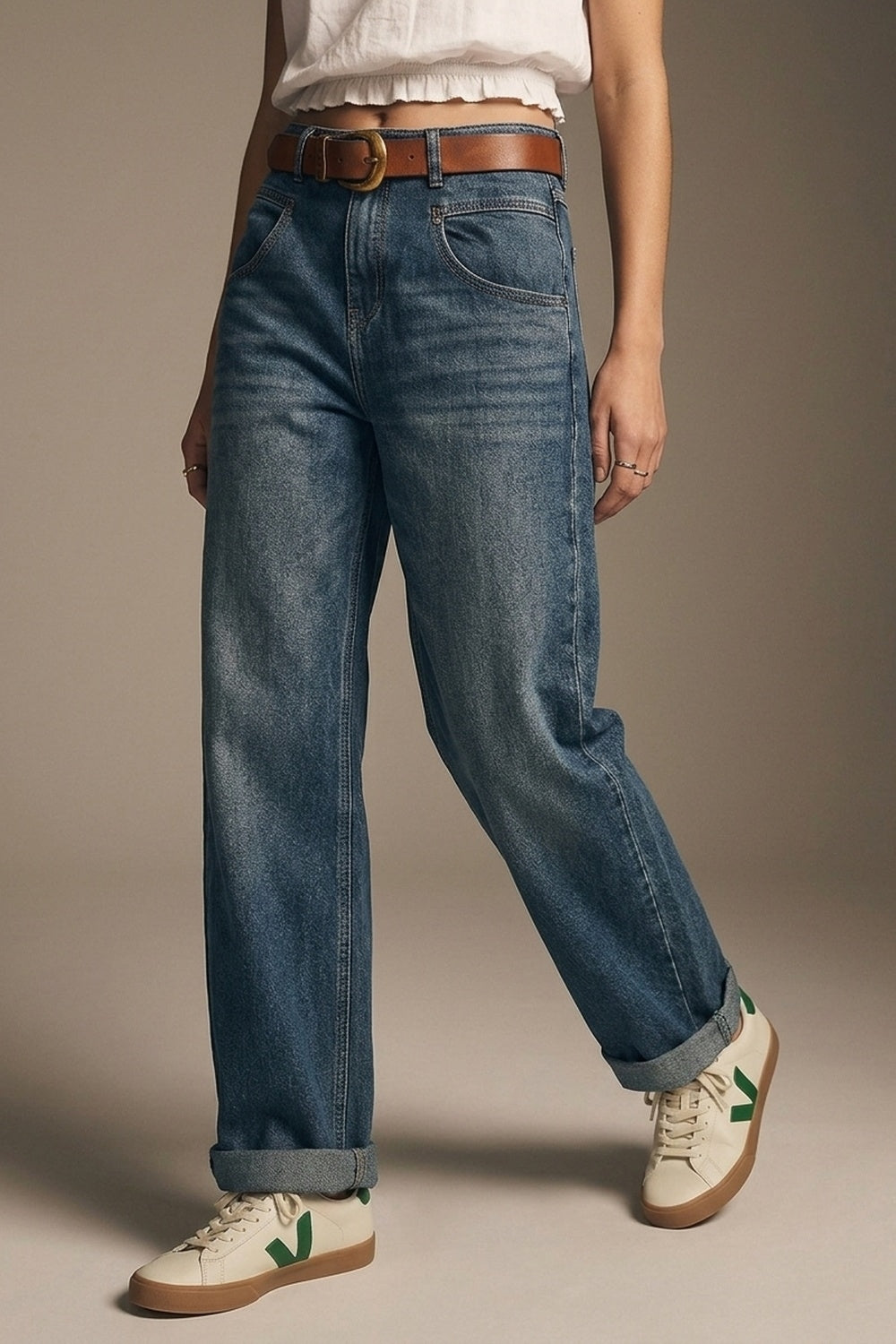 Relaxed WideLeg Vintage Wash Jeans - Premium  from Q2 - Just $79.90! Shop now at Tooksie