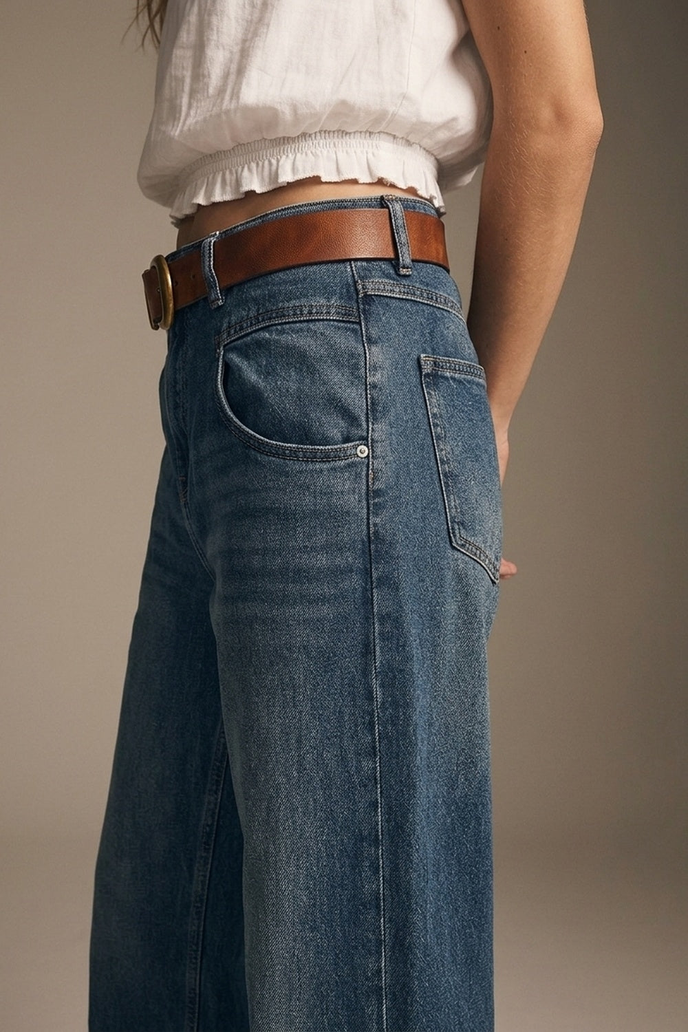 Relaxed WideLeg Vintage Wash Jeans - Premium  from Q2 - Just $79.90! Shop now at Tooksie