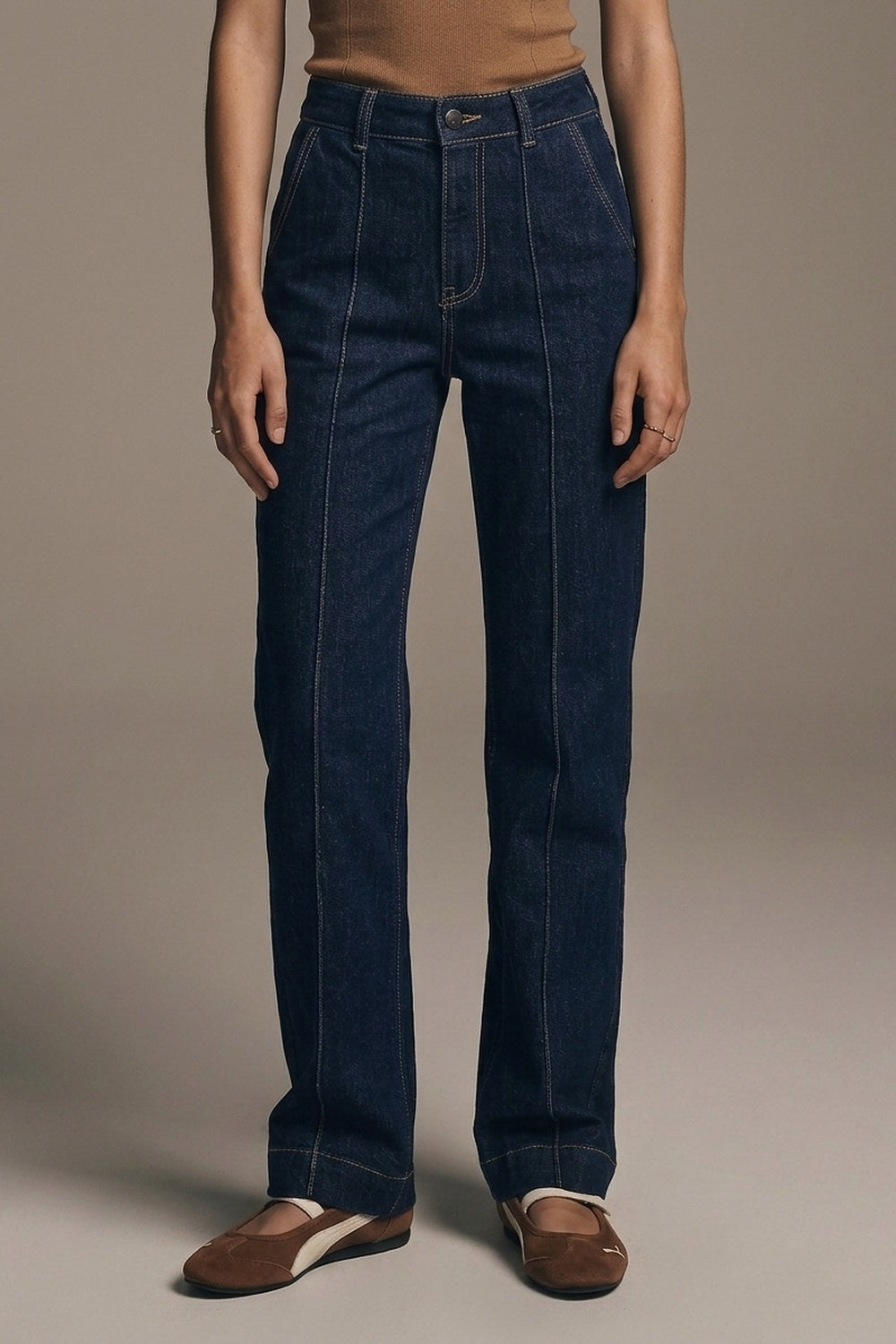 Dark Blue Denim Jeans with Contrast Stitching - Premium variable from Tooksie - Just $74.90! Shop now at Tooksie