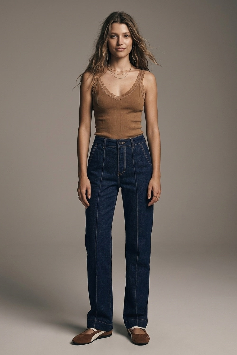 Dark Blue Denim Jeans with Contrast Stitching - Premium variable from Tooksie - Just $74.90! Shop now at Tooksie