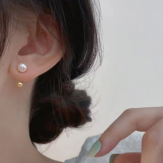 Sterling Silver Pearl Stud Earrings - Premium variable from Tooksie - Just $20.99! Shop now at Tooksie