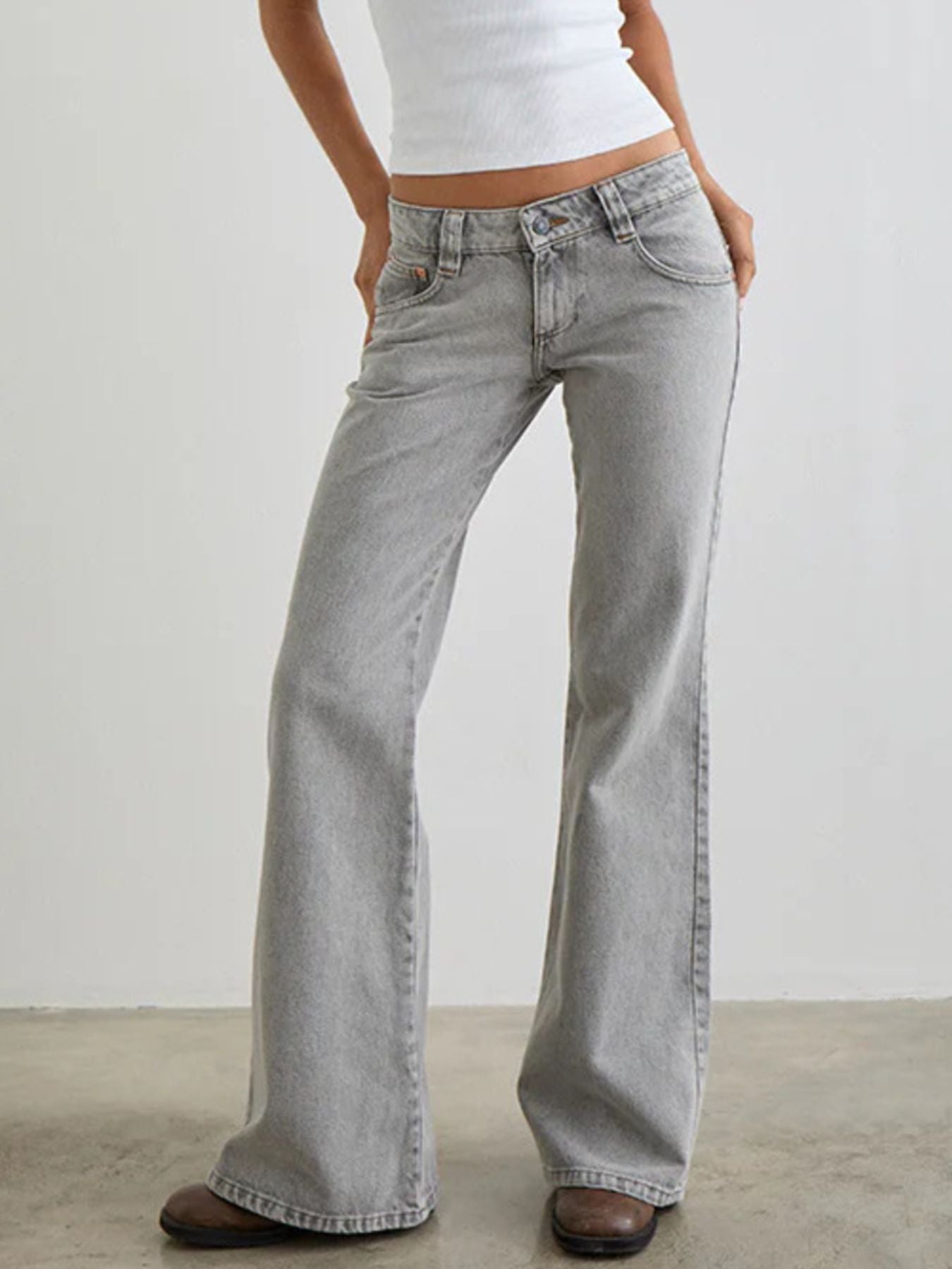 Low Rise Flare Jeans - Premium variable from Tooksie - Just $43.99! Shop now at Tooksie
