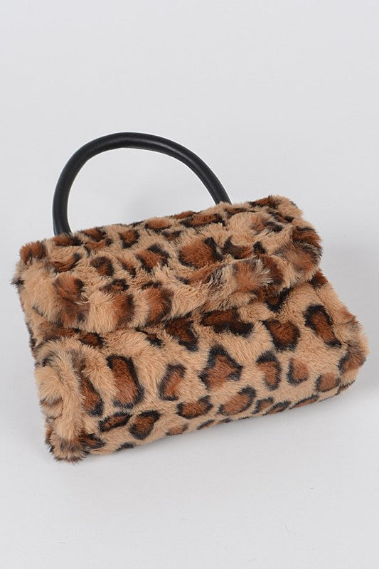 Faux Fur Leopard Print Crossbody Bag - Premium simple from Tooksie - Just $37.99! Shop now at Tooksie