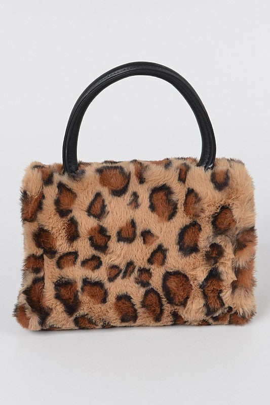 Faux Fur Leopard Print Crossbody Bag - Premium simple from Tooksie - Just $37.99! Shop now at Tooksie