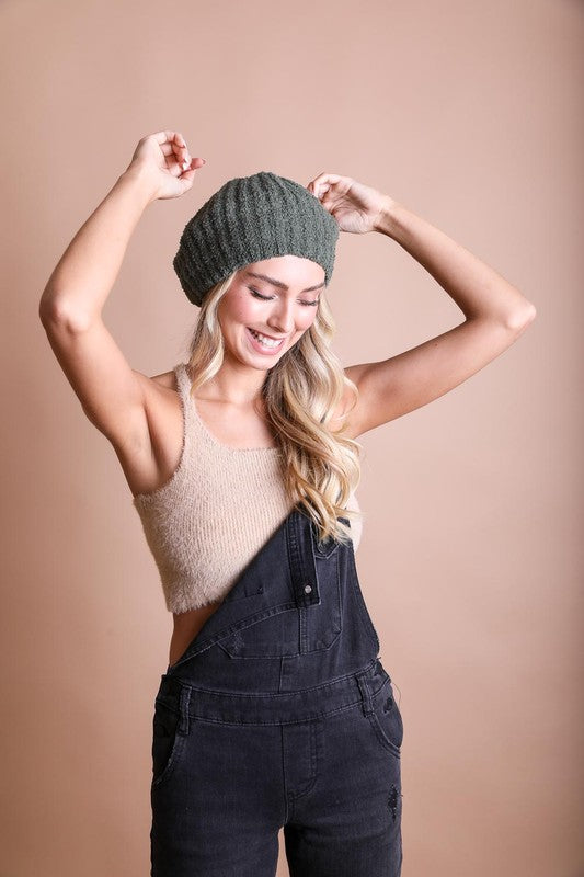 Boucle Rib Knit Beret - Premium variable from Tooksie - Just $11.99! Shop now at Tooksie