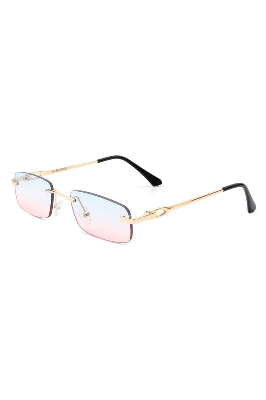 Rectangle Narrow Tinted Retro Sunglasses - Premium variable from Tooksie - Just $13.99! Shop now at Tooksie