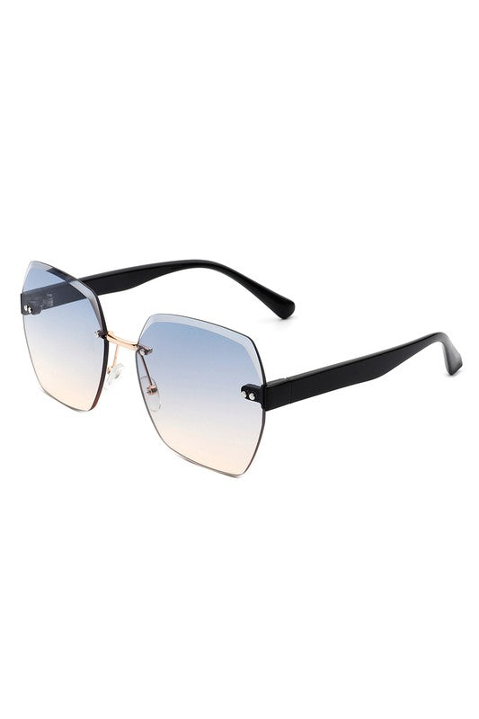 Oversize Square Geometric Rimless Sunglasses - Premium variable from Tooksie - Just $9.99! Shop now at Tooksie